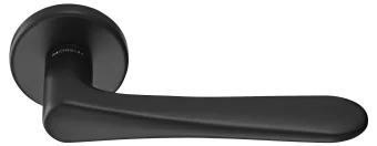 AULA R5 NERO, ручка дверная на розетке 7мм, цвет -  черный