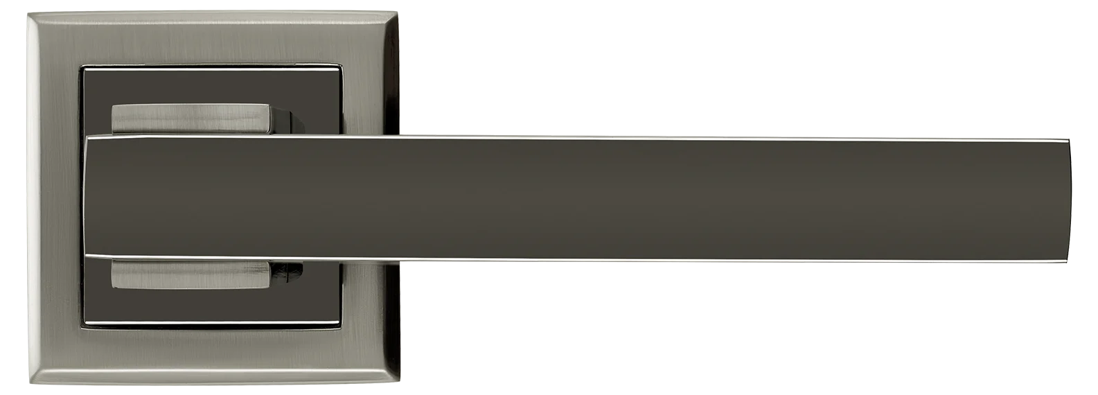 PIQUADRO, ручка дверная MH-37 SN/BN-S, на квадратной накладке, цвет - бел. никель/черн. никель фото купить в Екатеринбурге