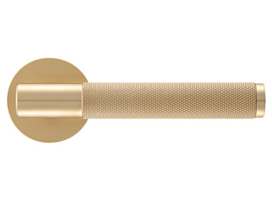 Ручка дверная "AZRIELI" на круглой розетке 6 мм, MH-57-R6T MSG, цвет - мат. сатинированное золото фото купить в Екатеринбурге